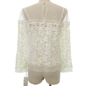 Diagram 19SS ブラウス レース 星型刺繍 キャミソール付き 38 ホワイト