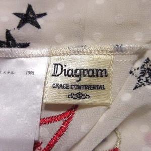 Diagram GRACE CONTINENTAL 18SS 長袖ブラウス シアー ドット 総柄 刺繍 キーネック 36 ベージュ