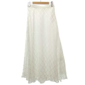 GRACE CONTINENTAL 19SS タグ付 チェックJQフレア スカート ロング シフォン 38 ホワイト