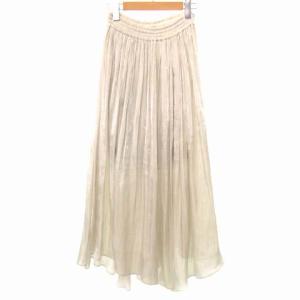 Diagram 20SS ロングスカート プリーツ ウエストゴム 36 ホワイト