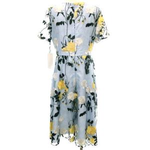 GRACE CONTINENTAL 18SS ワンピース オーガンジーレース Vネック フレア 花柄  38 M 