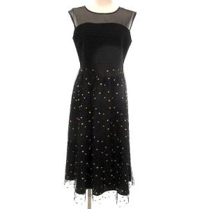 18SS ワンピース ドット レース チュール 38 ブラック