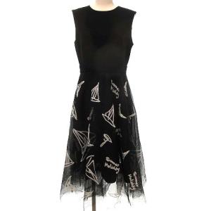 19SS ワンピース チュール スパンコール 38 ブラック