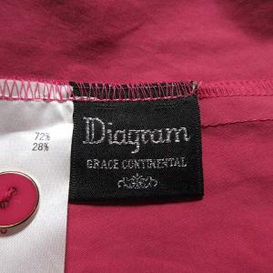 Diagram GRACE CONTINENTAL 18AW リボンウエストシャツワンピース 長袖 ミモレ丈 Vネック フレア 36 ピンク IBO21