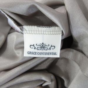 GRACE CONTINENTAL ワンピース ひざ丈 半袖 ビジュー ビーズ ウール混 36 ライトブラウン