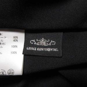 GRACE CONTINENTAL ドッキング ワンピース ノースリーブ フラワー 切替 フレア 36 ブラック