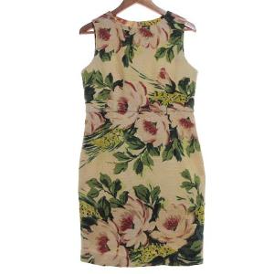 ワンピース ノースリーブ フラワー 38 ベージュ
