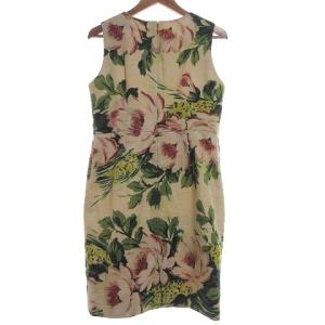 GRACE CONTINENTAL ワンピース ノースリーブ フラワー 38 ベージュ