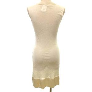 CHANEL 03A ワンピース ノースリーブ レース モヘヤ シルク混 M アイボリー