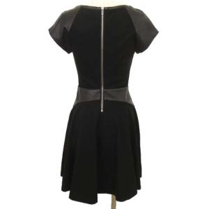 DIANE von FURSTENBERG ワンピース レザー切替 4 黒