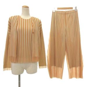 イッセイミヤケ 18SS 3ピースセットアップ ジャケット カットソー パンツ 3 ベージュ