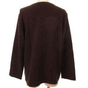 LEONARD FASHION カーディガン 花柄 カシミヤ L 茶