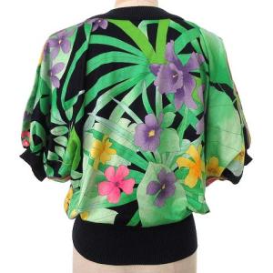 LEONARD PARIS ヴィンテージ 半袖 カットソー ドルマンスリーブ シャツ 花柄 M 緑