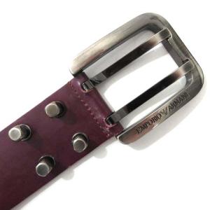 EMPORIO ARMANI 756 ベルト ピンバックル レザー 40 パープル