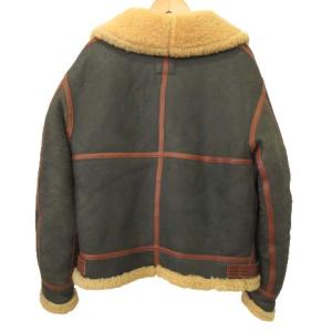 AVIREX ムートンジャケット 羊革 S 茶