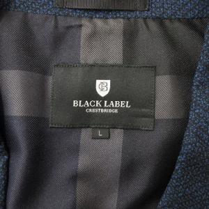 BLACK LABEL CRESTBRIDGE 近年 テーラードジャケット シングル 2B 本切羽 背抜き 総柄 L ネイビー