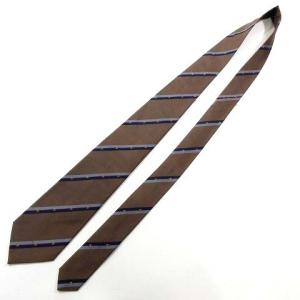 CHANEL ネクタイ イタリア製 ココマーク ロゴ ストライプ ビジネス フォーマル シルク100％ ブラウン