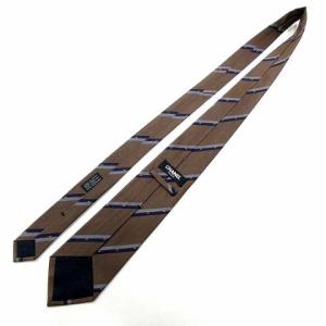 CHANEL ネクタイ イタリア製 ココマーク ロゴ ストライプ ビジネス フォーマル シルク100％ ブラウン