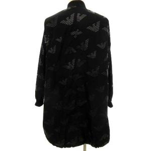 EMPORIO ARMANI ジャンパー ブルゾン ダブルジッパー ロゴ柄 36 S M ブラック