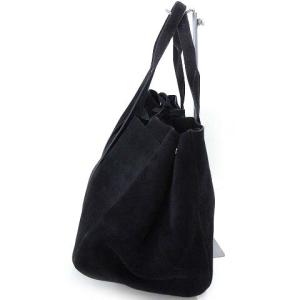 Theory トートバッグ 2way スナップボタン 紐 レザー スエード ネイビー