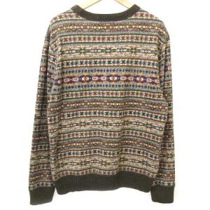 RRL ノルディックボーダー柄 トレーナー スウェット 長袖 裏起毛 コットン 防寒 西洋 M マルチカラー