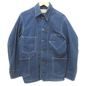 RRL デニムジャケット インディゴダイド ウォバッシュ生地 ストライプ USA製 S 青