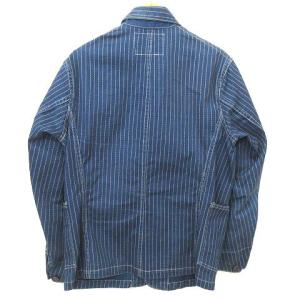 RRL デニムジャケット インディゴダイド ウォバッシュ生地 ストライプ USA製 S 青