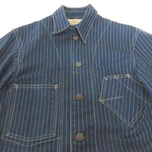 RRL デニムジャケット インディゴダイド ウォバッシュ生地 ストライプ USA製 S 青