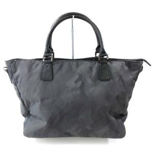 MARK&LONA トートバッグ 2WAY ロゴプレート カモフラ ドクロ グレー