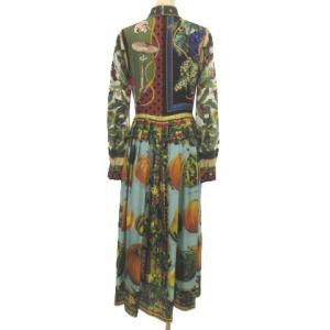 DOLCE&GABBANA 21AW ロングワンピース シルク フルーツ リーフ フラワー プリント M マルチカラー