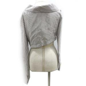 FENDI 21SS FS7472 AGTL ブラウス ストライプ シルク 40 グレー