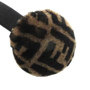 FENDI 21AW イヤーマフ ズッカ柄 ボア 茶 黒