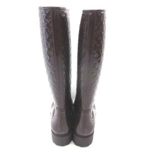 LOUIS VUITTON レインブーツ モノグラム 37 ワインレッド