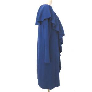 CELFORD 美品 20AW フリルニットワンピース ひざ丈 CWN0205026 長袖 36 ブルー