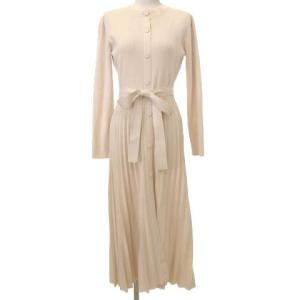 美品 20AW プリーツワンピース CWN0205021 ウエストリボン 36 ライトピンク