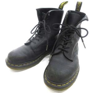 8EYE BOOT 8ホール レースアップ イエローステッチ 24cm 黒