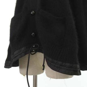 sacai アンゴラ Aライン カーディガン シャギー ニット フレア 2 ブラック ZER2