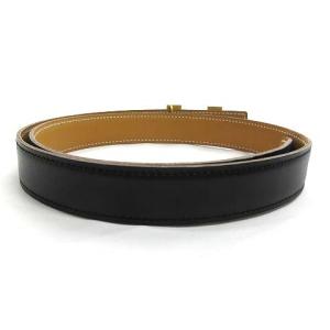 HERMES コンスタンス 75 ベルト Hロゴ E刻印 黒 茶