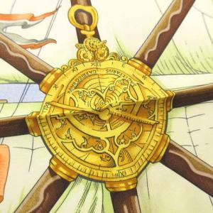 HERMES カレ90 Vive le vent 風よ吹け スカーフ シルク フランス製 オレンジ