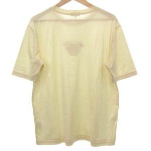 HERMES Tシャツ ロゴ刺繍  半袖 クルーネック イタリア製 L オフホワイト
