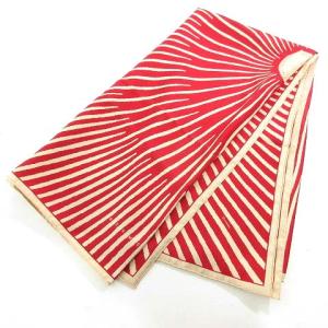 カレ 90 大判 正方形 スカーフ フランス製 ロゴ 太陽柄 シルク100％ 赤 レッド