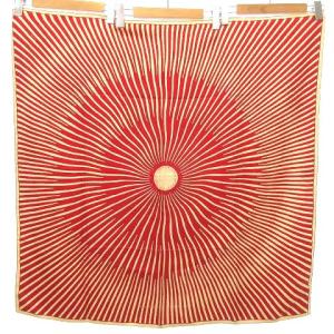 HERMES カレ 90 大判 正方形 スカーフ フランス製 ロゴ 太陽柄 シルク100％ 赤 レッド