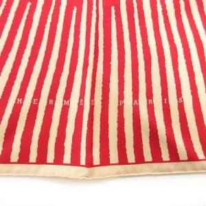 HERMES カレ 90 大判 正方形 スカーフ フランス製 ロゴ 太陽柄 シルク100％ 赤 レッド