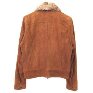 CINQUANTA ブルゾン スエード レザー ライダース 取外し可能ファー 2WAY 裏地ストライプ ムートン 茶