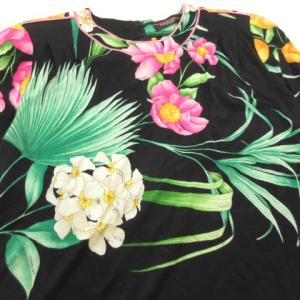 LEONARD Fashion 花柄 カットソー 半袖 LL 黒
