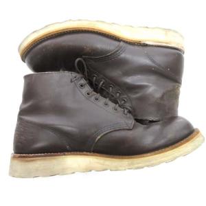 RED WING ワークブーツ プレーントゥ 羽刺繍タグ 牛革 レースアップ ビブラムソール アメカジ 9D ブラウン