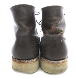 RED WING ワークブーツ プレーントゥ 羽刺繍タグ 牛革 レースアップ ビブラムソール アメカジ 9D ブラウン