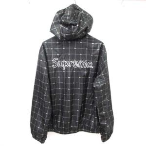 xLacoste Reflective Anorak マウンテンパーカー ロゴ刺繍チェック M 黒