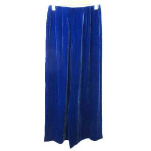 ENFOLD 20AW ベロア ワイドパンツ イージー 雑誌掲載 シルク混 38 ブルー