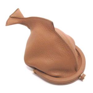 コインケース 魚 モチーフ がま口 小銭入れ レザー コインパース ウォレット ベージュ